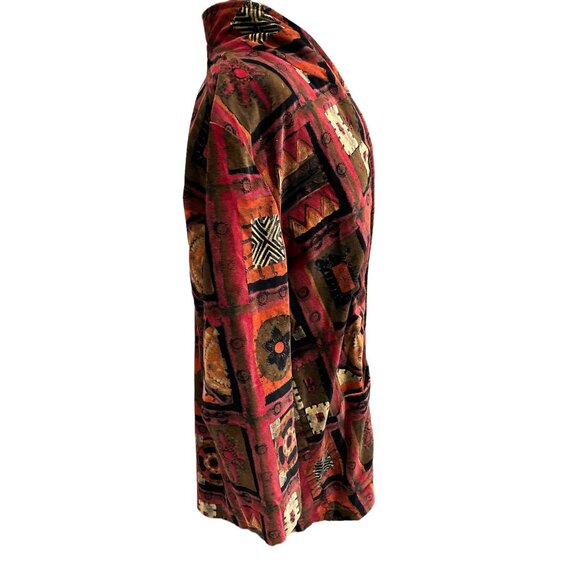Vintage Styles De Santa Fe Women's Jacket Abstract Pattern Button Front Two Pock - Picture 4 of 7